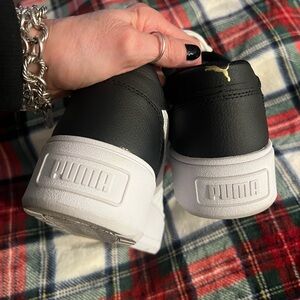 Puma Black and White Sneakers with Textured Upper and Structured Heel Counter